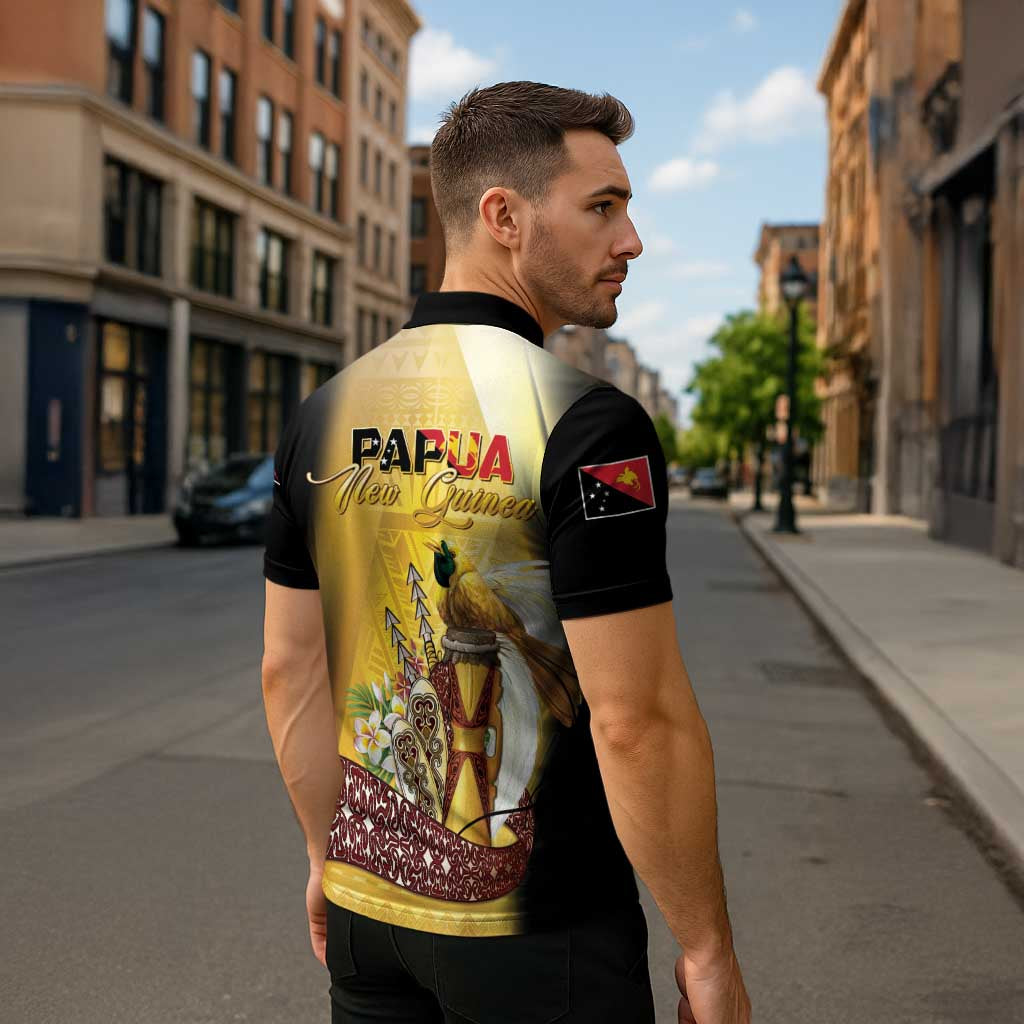 Papua New Guinea Zipper Polo Shirt 50 Years Of Independence - Polynesian Pride