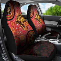 Papua New Guinea Car Seat Cover Birds Of Paradise With Aboriginal Pattern LT05 - Polynesian Pride