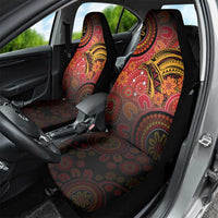 Papua New Guinea Car Seat Cover Birds Of Paradise With Aboriginal Pattern LT05 - Polynesian Pride