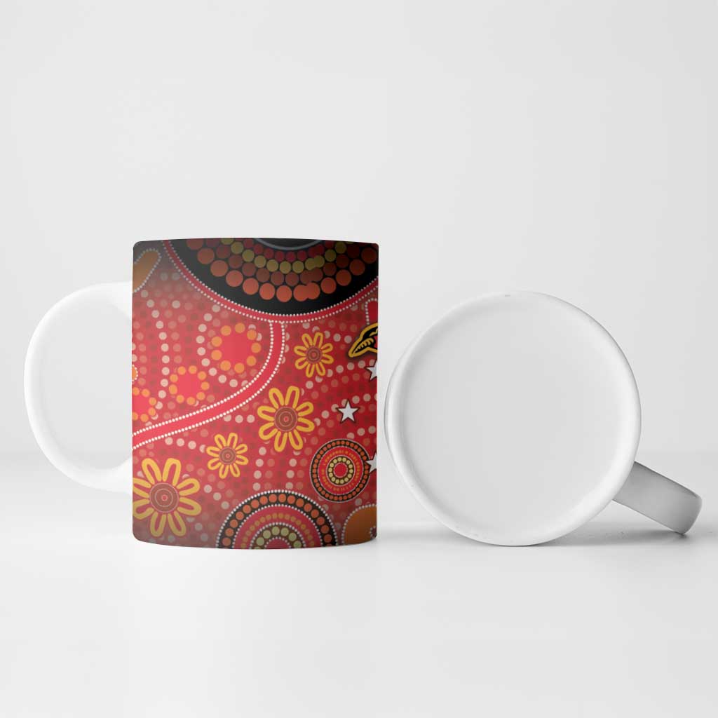 Papua New Guinea Ceramic Mug Birds Of Paradise With Aboriginal Pattern - Polynesian Pride