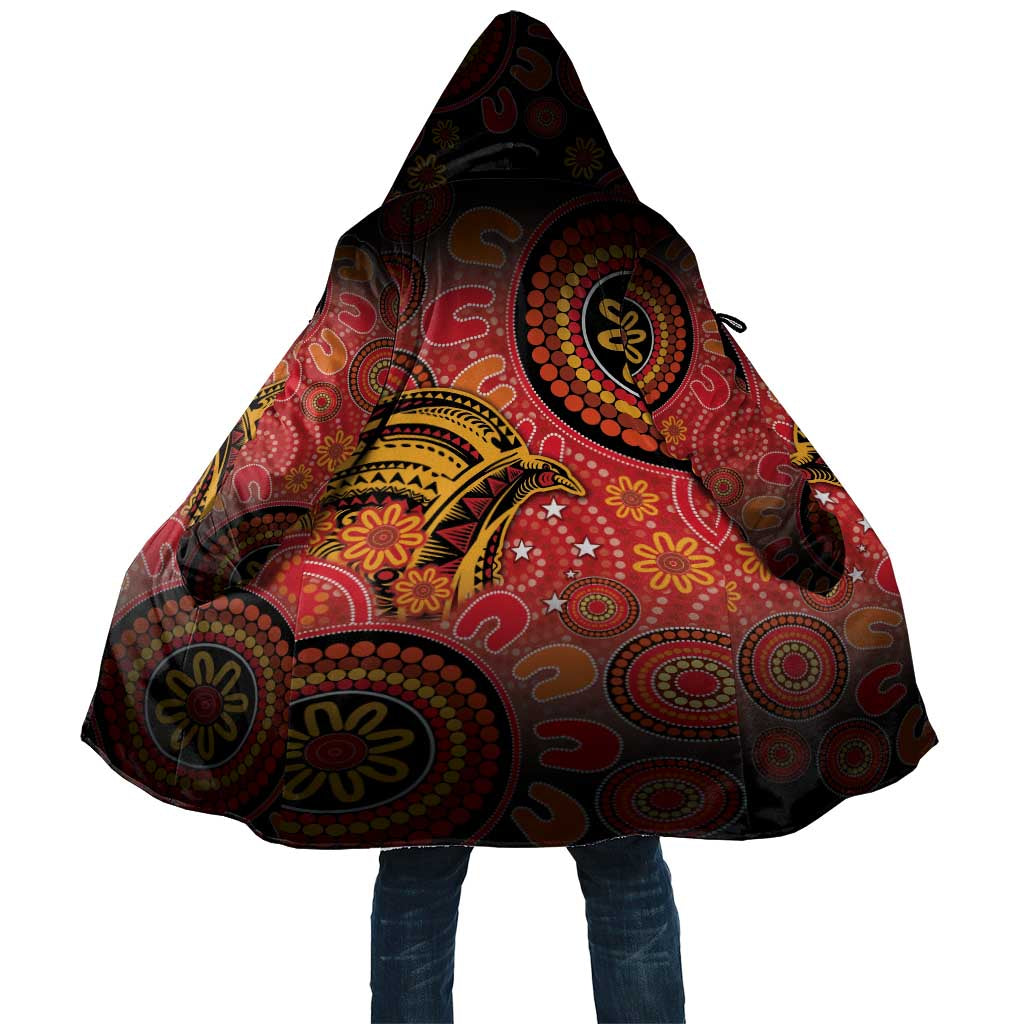 Papua New Guinea Cloak Birds Of Paradise With Aboriginal Pattern - Polynesian Pride