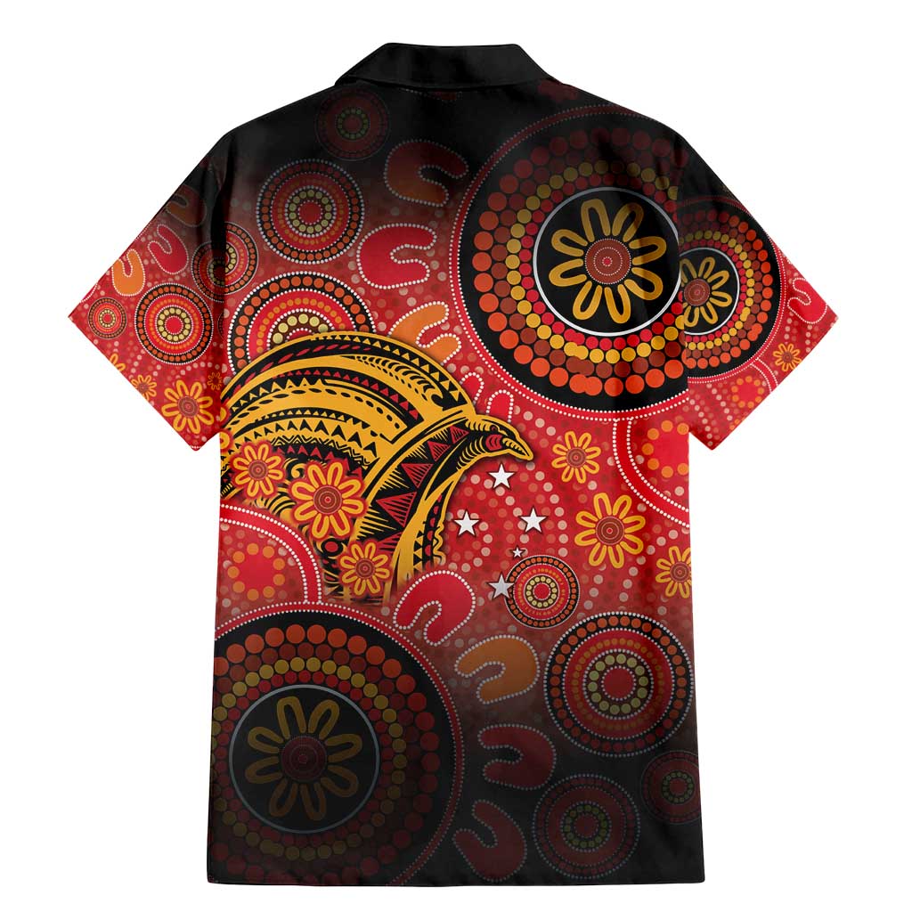 Papua New Guinea Family Matching Mermaid Dress and Hawaiian Shirt Birds Of Paradise With Aboriginal Pattern LT05 - Polynesian Pride