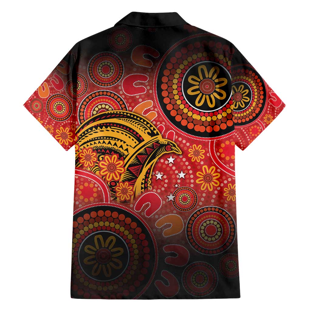 Papua New Guinea Family Matching Off Shoulder Maxi Dress and Hawaiian Shirt Birds Of Paradise With Aboriginal Pattern LT05 - Polynesian Pride