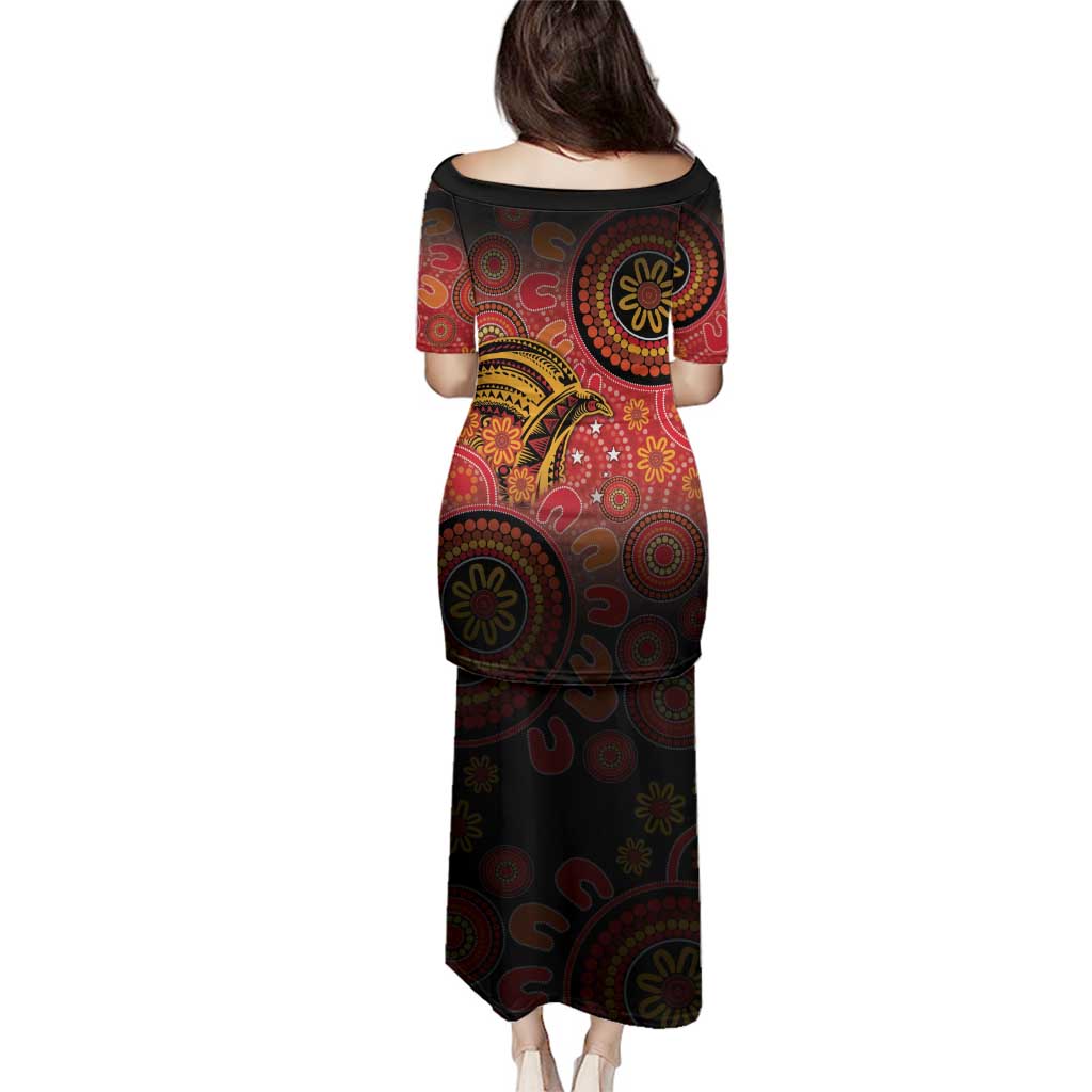 Papua New Guinea Family Matching Puletasi and Hawaiian Shirt Birds Of Paradise With Aboriginal Pattern - Polynesian Pride
