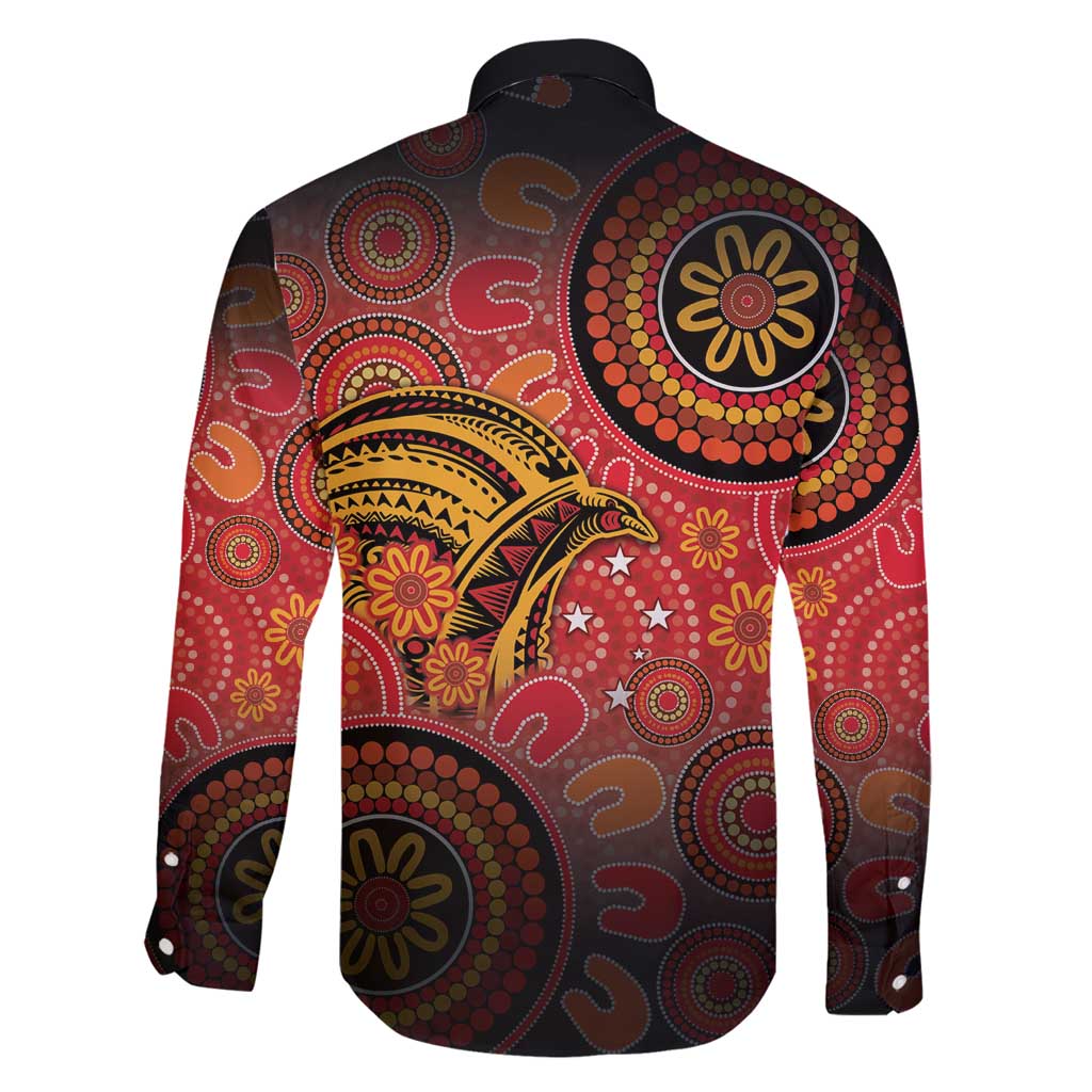 Papua New Guinea Family Matching Tank Maxi Dress and Hawaiian Shirt Birds Of Paradise With Aboriginal Pattern LT05 - Polynesian Pride