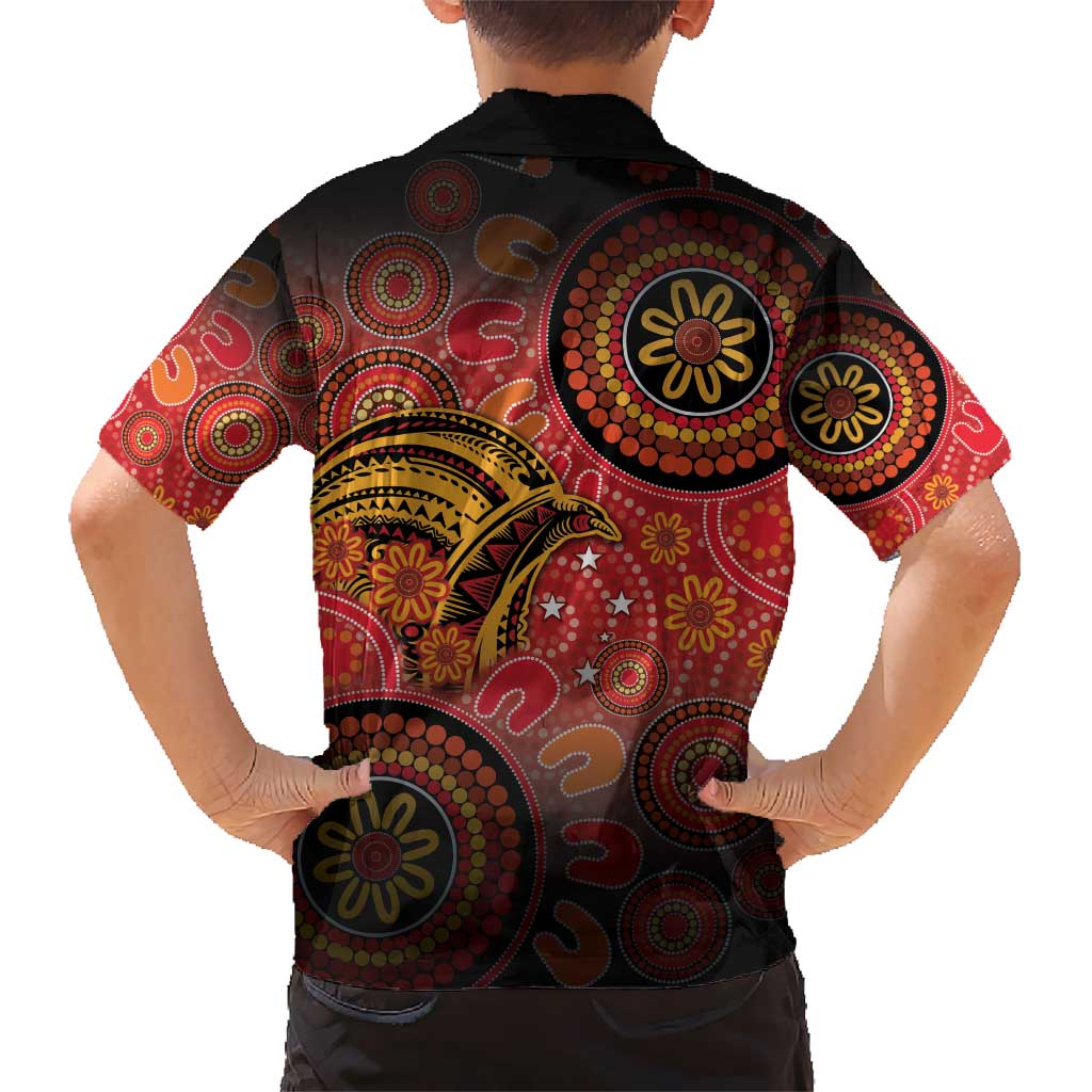 Papua New Guinea Hawaiian Shirt Birds Of Paradise With Aboriginal Pattern - Polynesian Pride