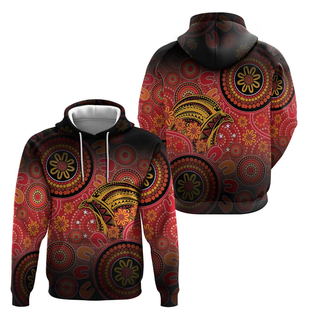 Papua New Guinea Hoodie Birds Of Paradise With Aboriginal Pattern - Polynesian Pride