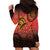 Papua New Guinea Hoodie Dress Birds Of Paradise With Aboriginal Pattern - Polynesian Pride