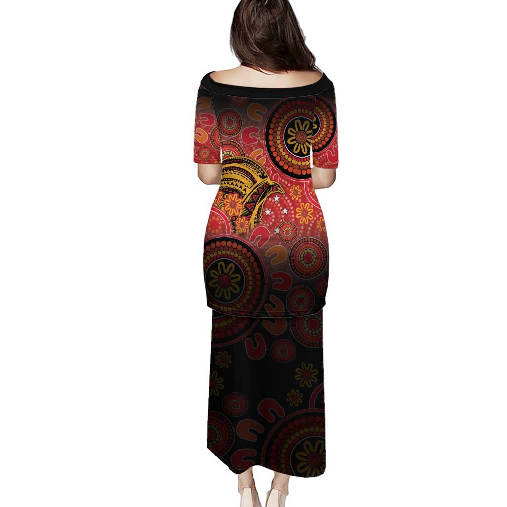 Papua New Guinea Puletasi Birds Of Paradise With Aboriginal Pattern - Polynesian Pride