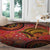 Papua New Guinea Round Carpet Birds Of Paradise With Aboriginal Pattern - Polynesian Pride