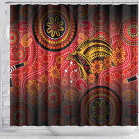 Papua New Guinea Shower Curtain Birds Of Paradise With Aboriginal Pattern LT05 - Polynesian Pride