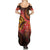 Papua New Guinea Summer Maxi Dress Birds Of Paradise With Aboriginal Pattern - Polynesian Pride