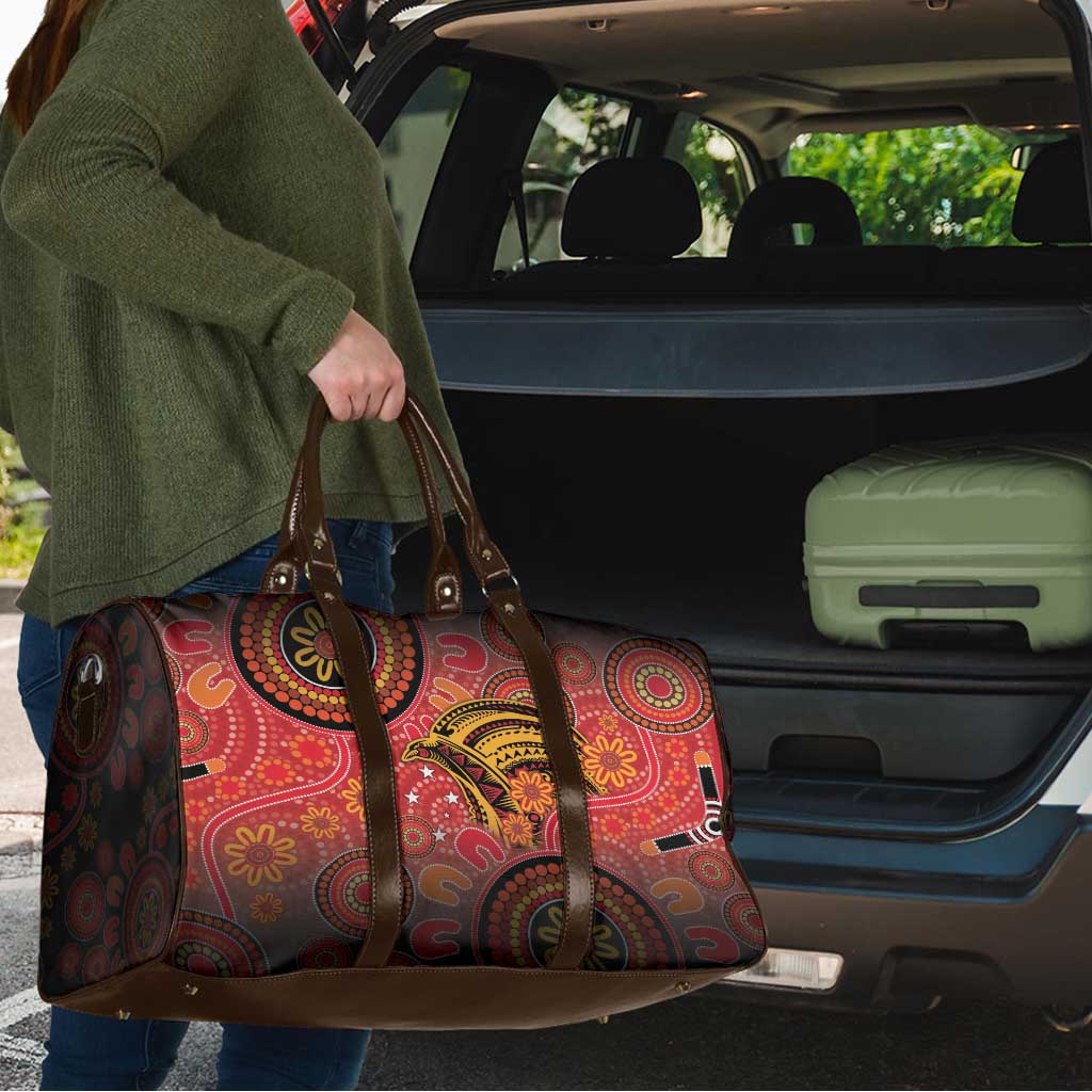 Papua New Guinea Travel Bag Birds Of Paradise With Aboriginal Pattern - Polynesian Pride