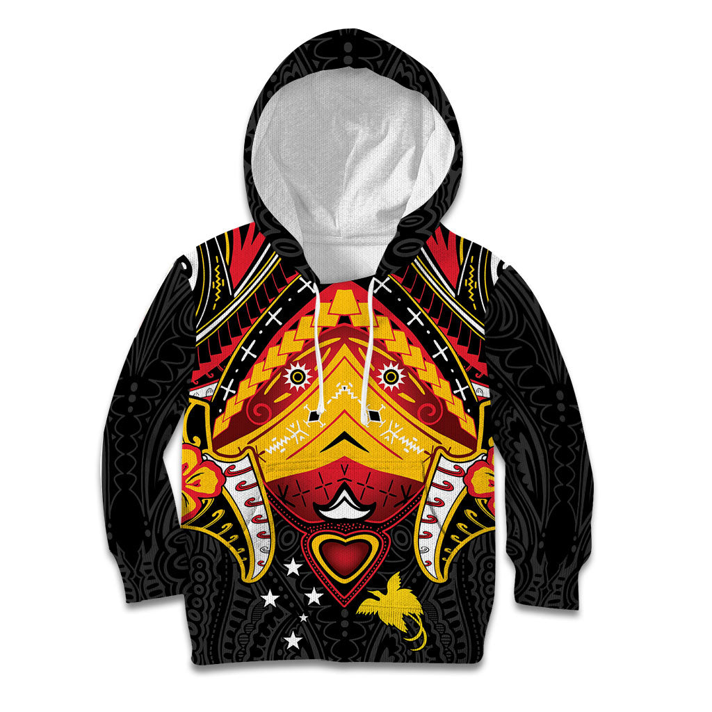 Papua New Guinea Independence Day Kid Hoodie Tribal Mask LT05 Hoodie Red - Polynesian Pride