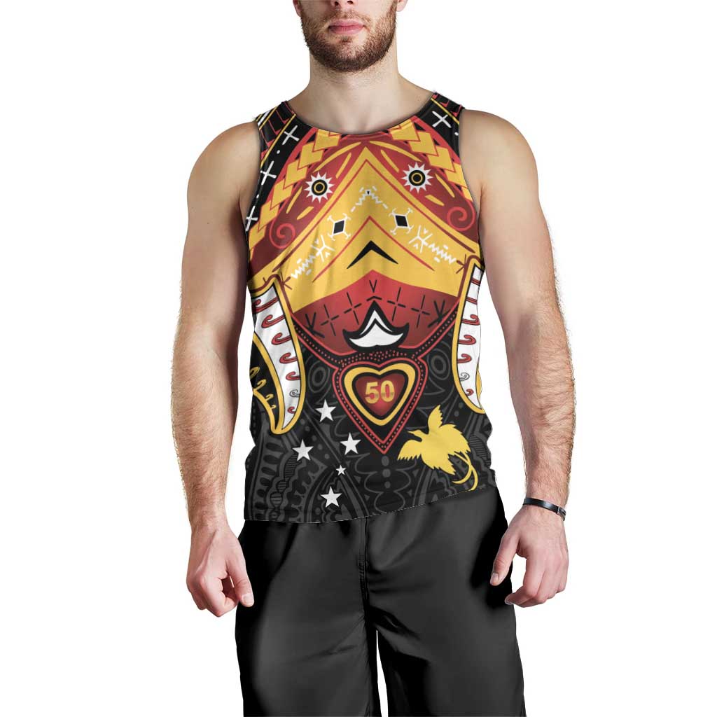 Papua New Guinea Independence Day Men Tank Top Tribal Mask - Polynesian Pride