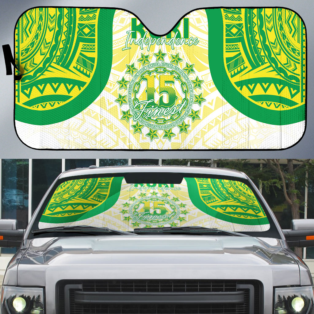 Kuki Independence 2026 Auto Sun Shade Cook Islands 15 Finest White Version LT05 White - Polynesian Pride