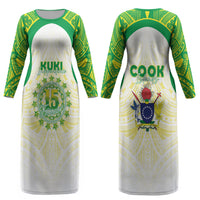 Kuki Independence 2026 Couples Matching Long Sleeve Bodycon Dress and Long Sleeve Button Shirt Cook Islands 15 Finest White Version