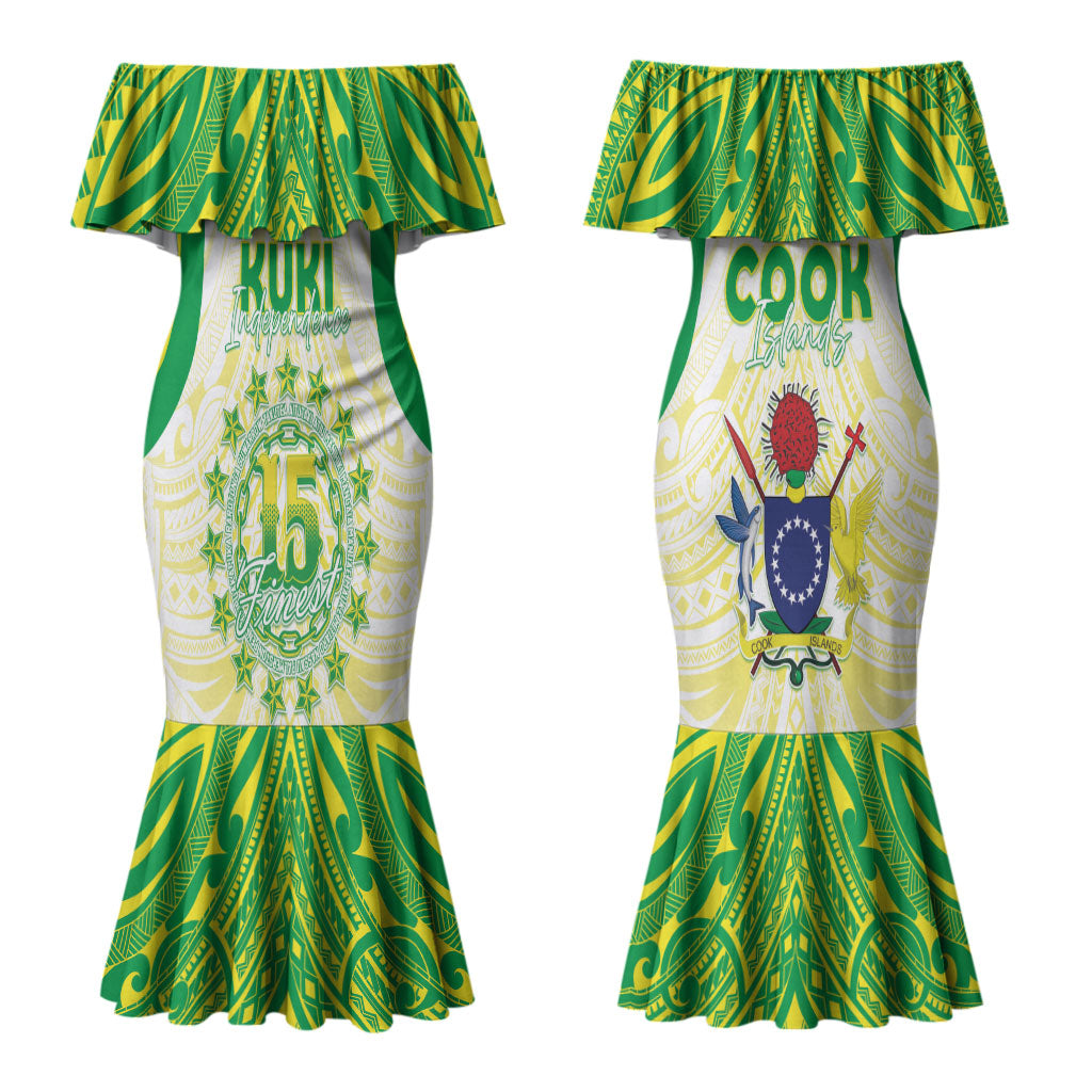 Kuki Independence 2026 Couples Matching Mermaid Dress and Hawaiian Shirt Cook Islands 15 Finest White Version