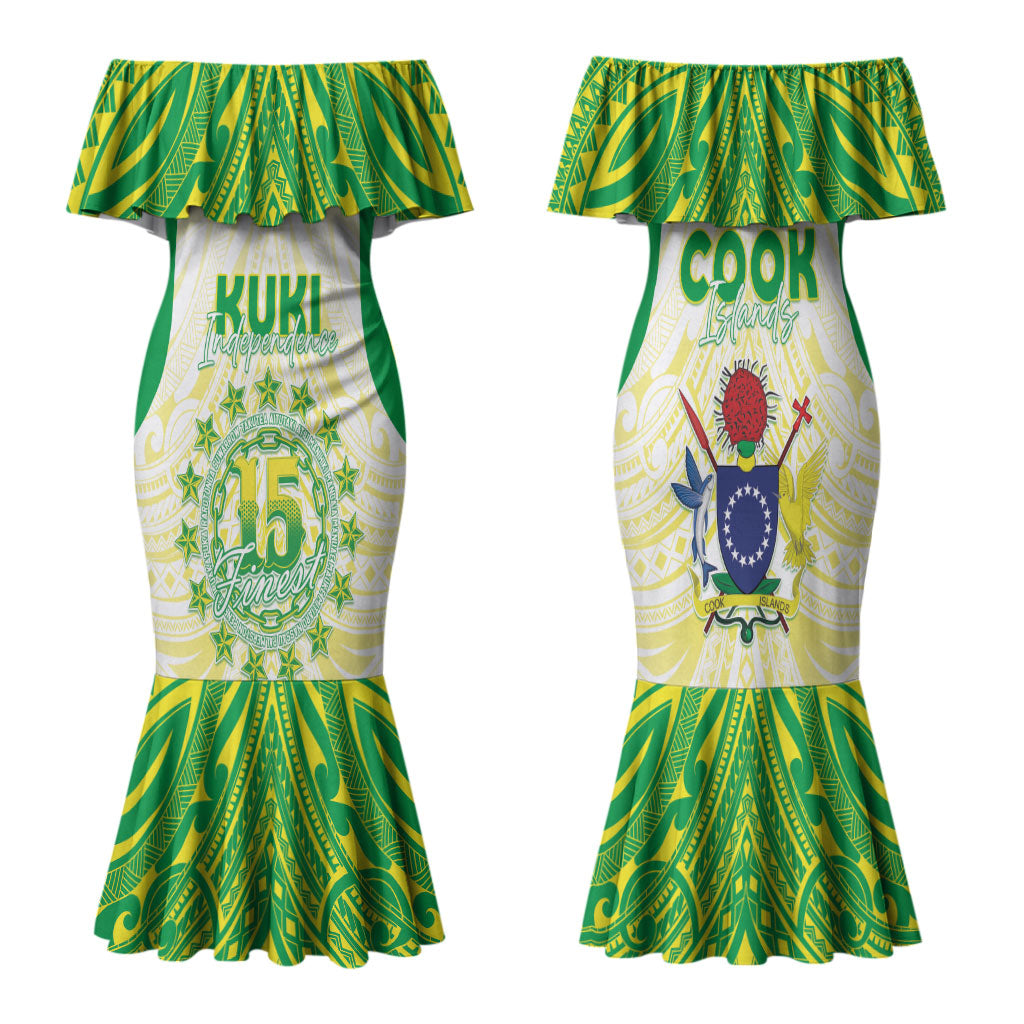 Kuki Independence 2026 Family Matching Mermaid Dress and Hawaiian Shirt Cook Islands 15 Finest White Version