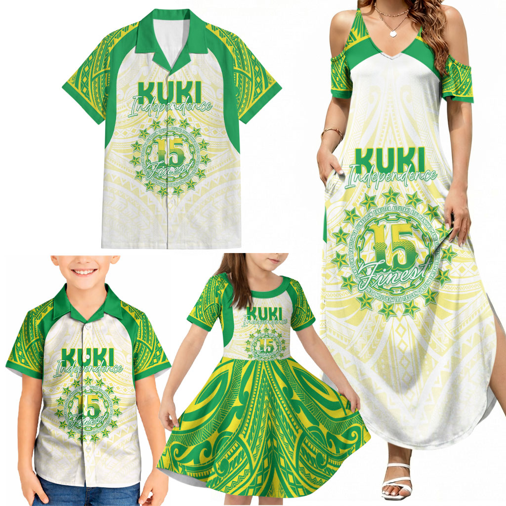 Kuki Independence 2026 Family Matching Summer Maxi Dress and Hawaiian Shirt Cook Islands 15 Finest White Version