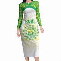 Kuki Independence 2026 Long Sleeve Bodycon Dress Cook Islands 15 Finest White Version