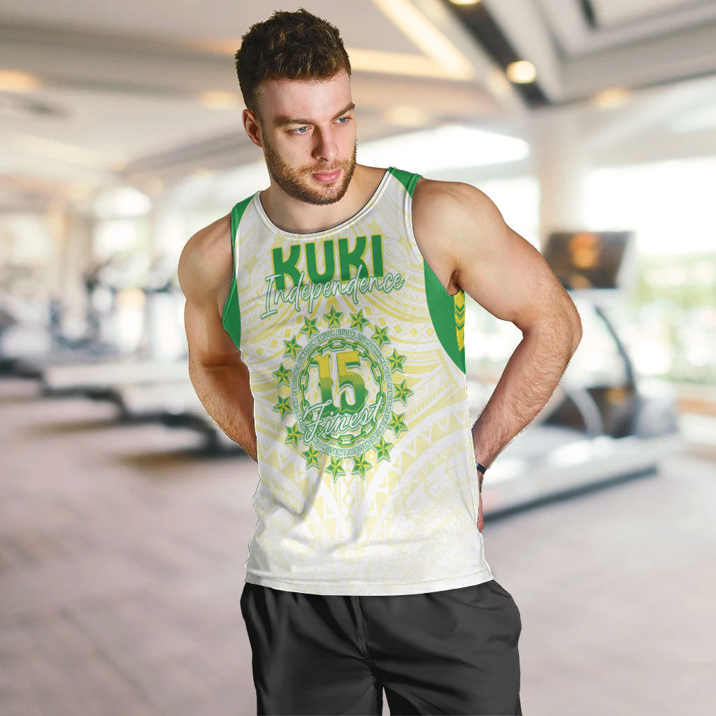 Kuki Independence 2026 Men Tank Top Cook Islands 15 Finest White Version