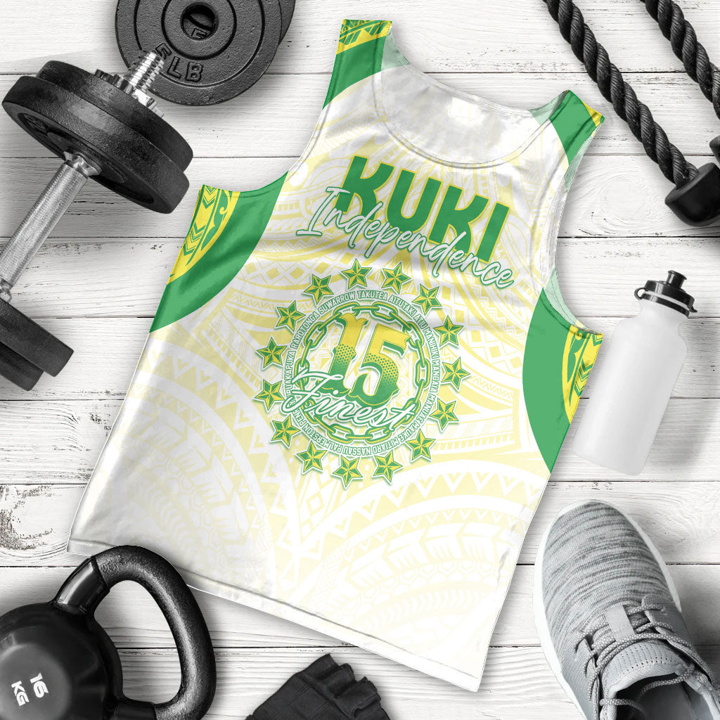 Kuki Independence 2026 Men Tank Top Cook Islands 15 Finest White Version
