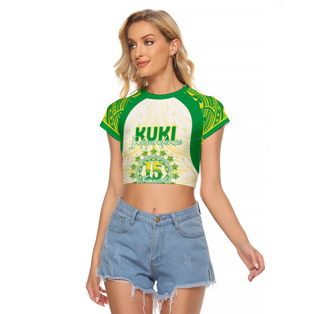 Kuki Independence 2026 Raglan Cropped T Shirt Cook Islands 15 Finest White Version