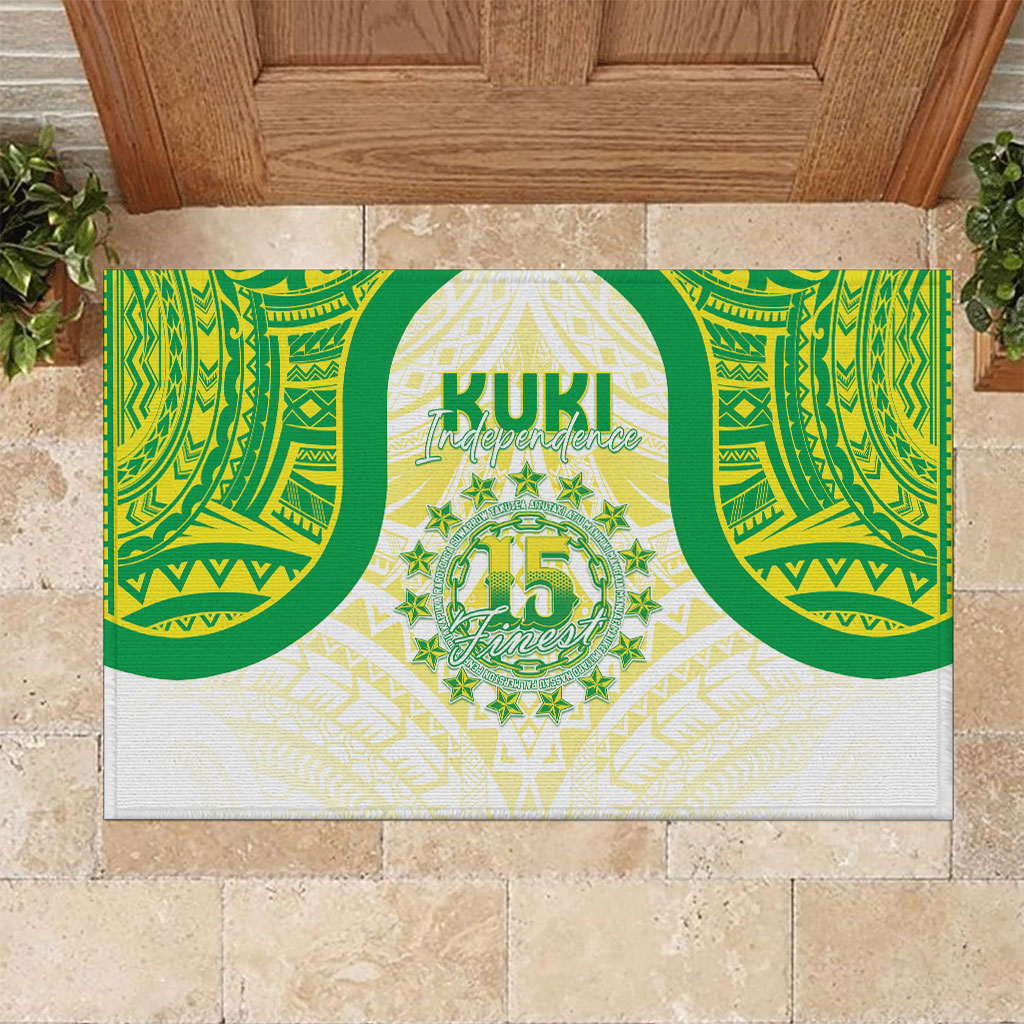 Kuki Independence 2026 Rubber Doormat Cook Islands 15 Finest White Version