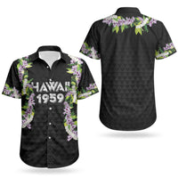 Hawaii Statehood Day Couples Matching Summer Maxi Dress and Hawaiian Shirt Kakau Pattern With Maile Pikake Honohono Lei