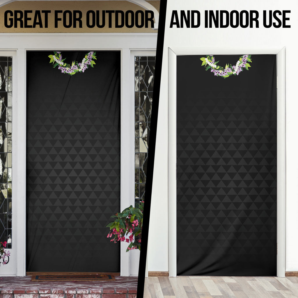 Hawaii Statehood Day Door Cover Kakau Pattern With Maile Pikake Honohono Lei