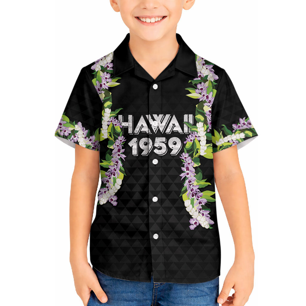 Hawaii Statehood Day Hawaiian Shirt Kakau Pattern With Maile Pikake Honohono Lei