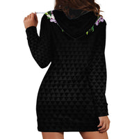 Hawaii Statehood Day Hoodie Dress Kakau Pattern With Maile Pikake Honohono Lei