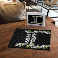 Hawaii Statehood Day Puzzle Kakau Pattern With Maile Pikake Honohono Lei