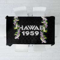 Hawaii Statehood Day Tablecloth Kakau Pattern With Maile Pikake Honohono Lei