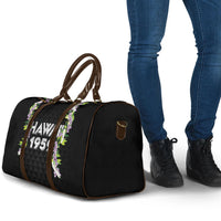 Hawaii Statehood Day Travel Bag Kakau Pattern With Maile Pikake Honohono Lei