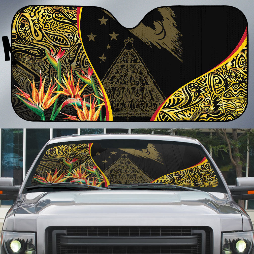 Papua New Guinea Hapi De Bilong Indipendens Auto Sun Shade Special Style LT05 Black - Polynesian Pride