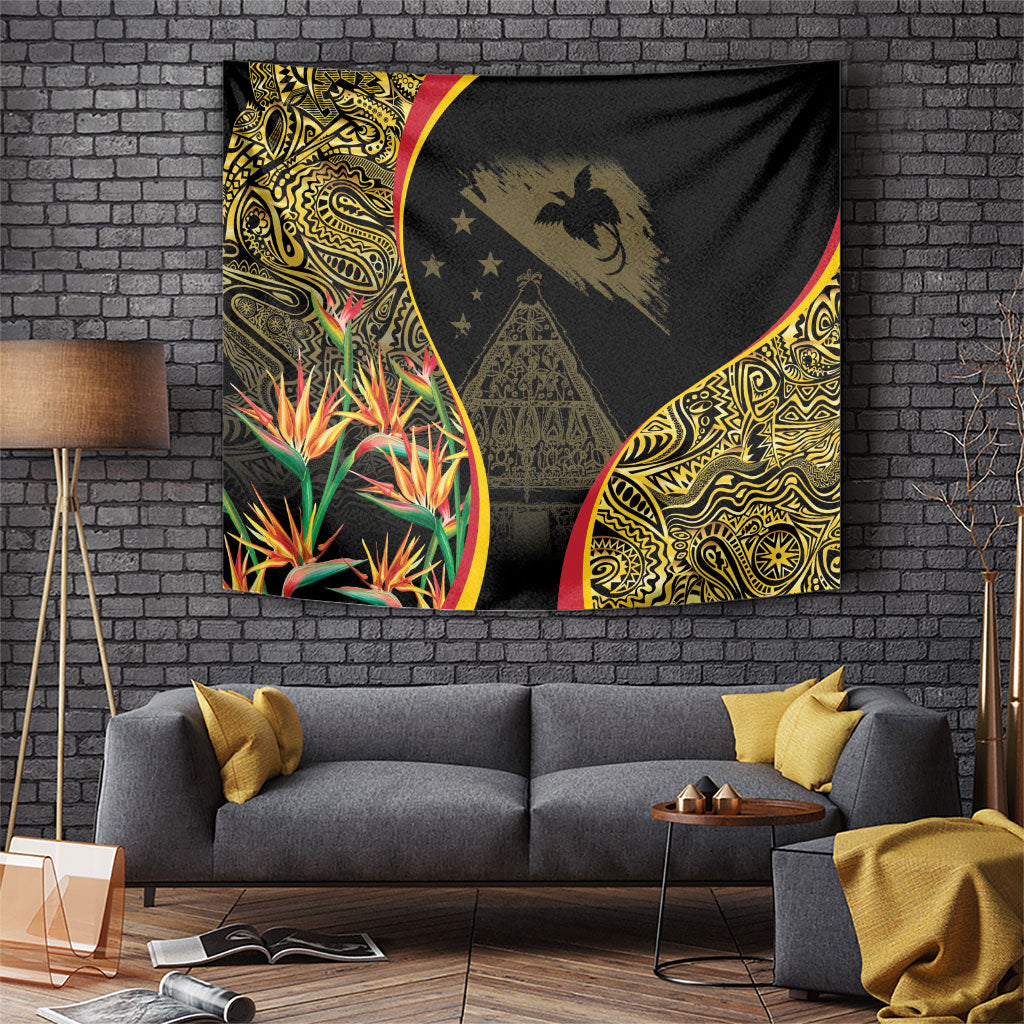 Papua New Guinea Hapi De Bilong Indipendens Tapestry Special Style LT05 Black - Polynesian Pride