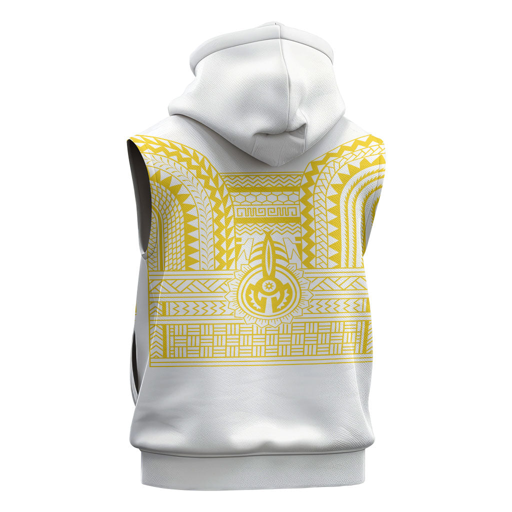 Philippines Filipinos Sleeveless Hoodie Igorot Tribal Pattern White