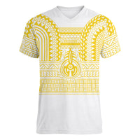 Philippines Filipinos Women V-Neck T-Shirt Igorot Tribal Pattern White