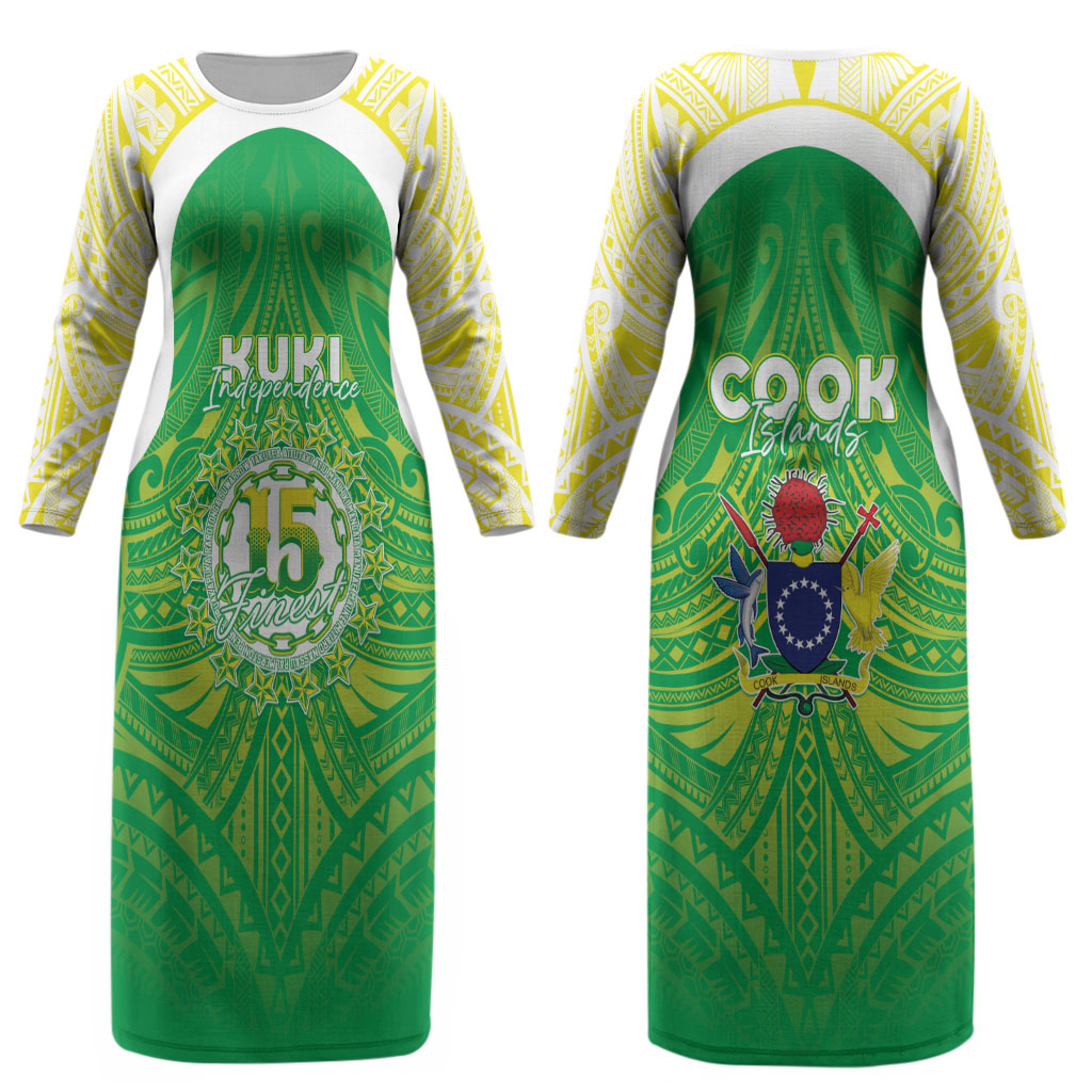 Kuki Independence 2026 Couples Matching Long Sleeve Bodycon Dress and Long Sleeve Button Shirt Cook Islands 15 Finest Green Version