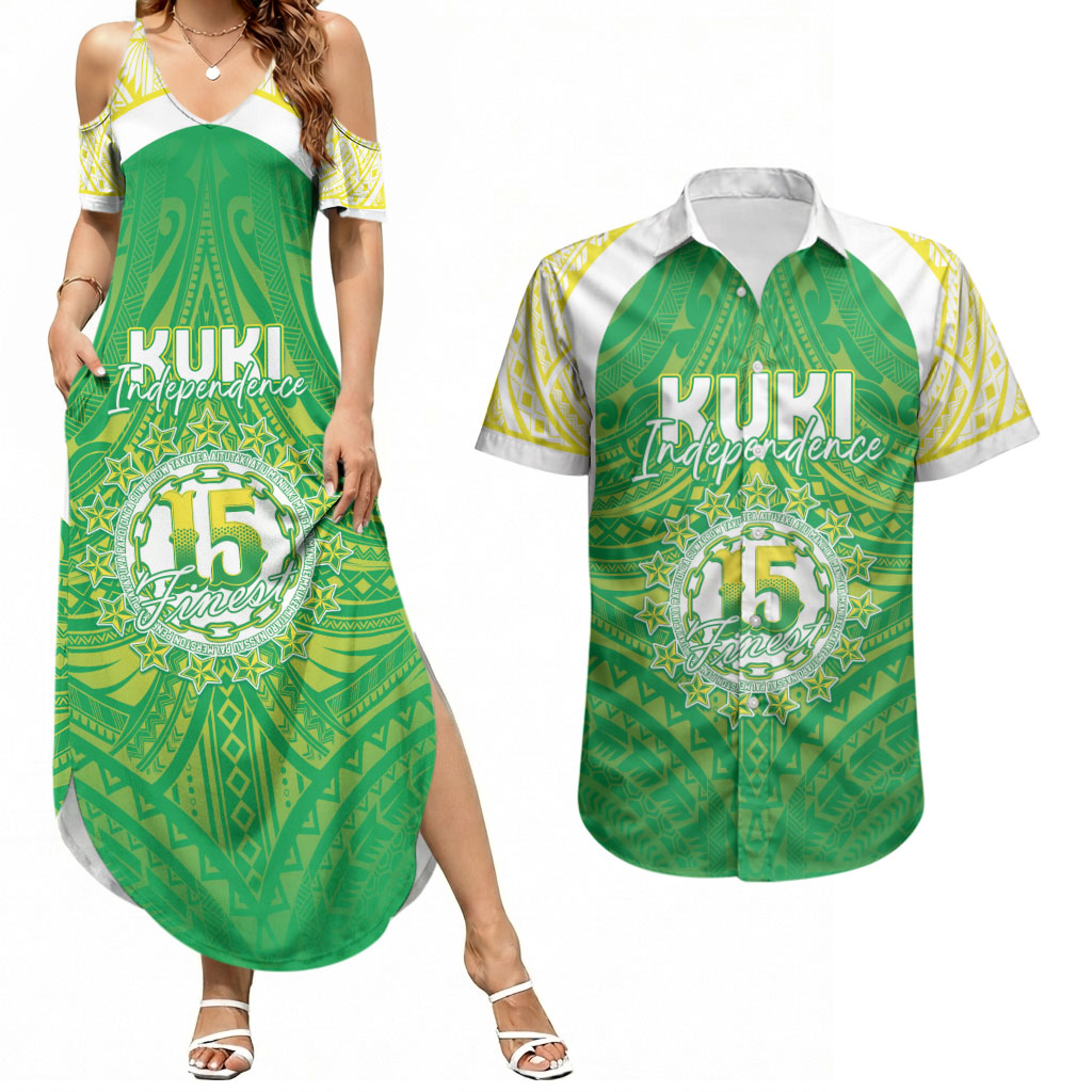 Kuki Independence 2026 Couples Matching Summer Maxi Dress and Hawaiian Shirt Cook Islands 15 Finest Green Version