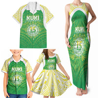 Kuki Independence 2026 Family Matching Tank Maxi Dress and Hawaiian Shirt Cook Islands 15 Finest Green Version