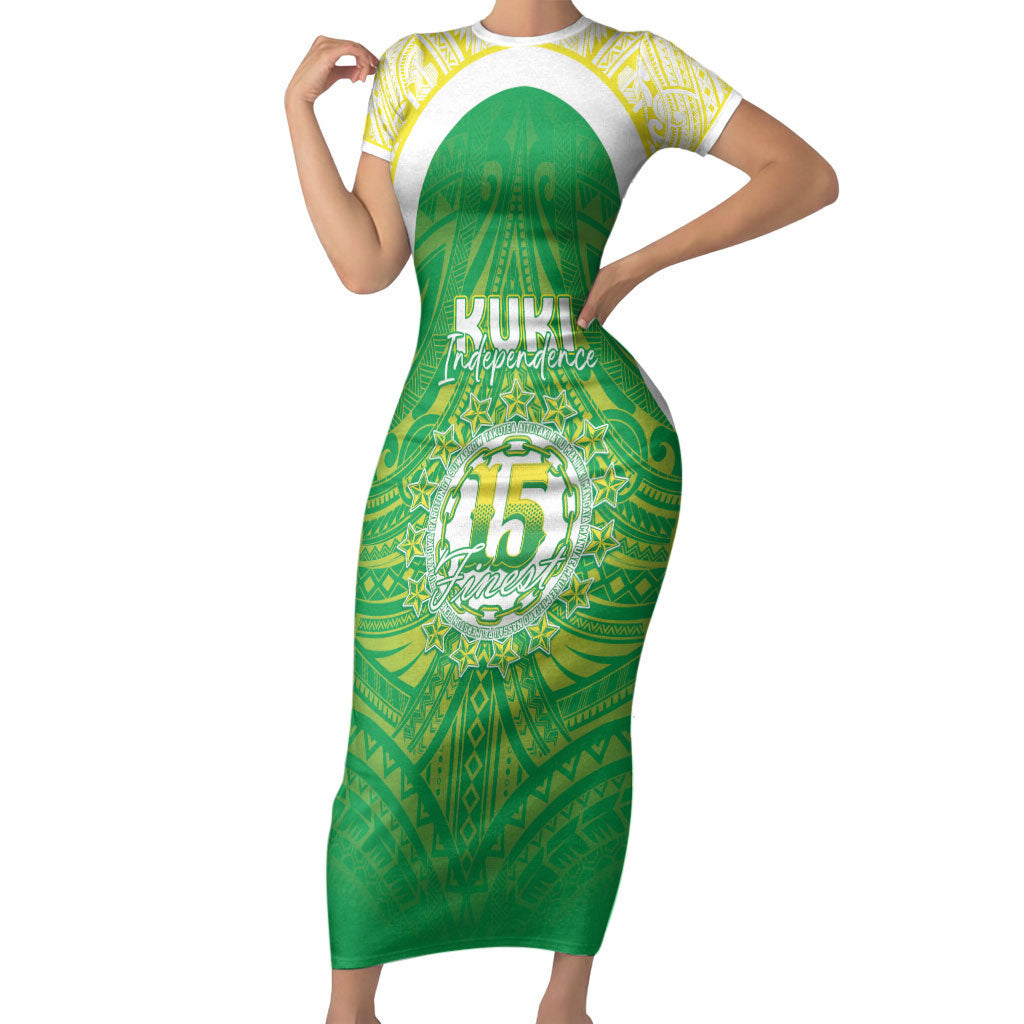 Kuki Independence 2026 Short Sleeve Bodycon Dress Cook Islands 15 Finest Green Version