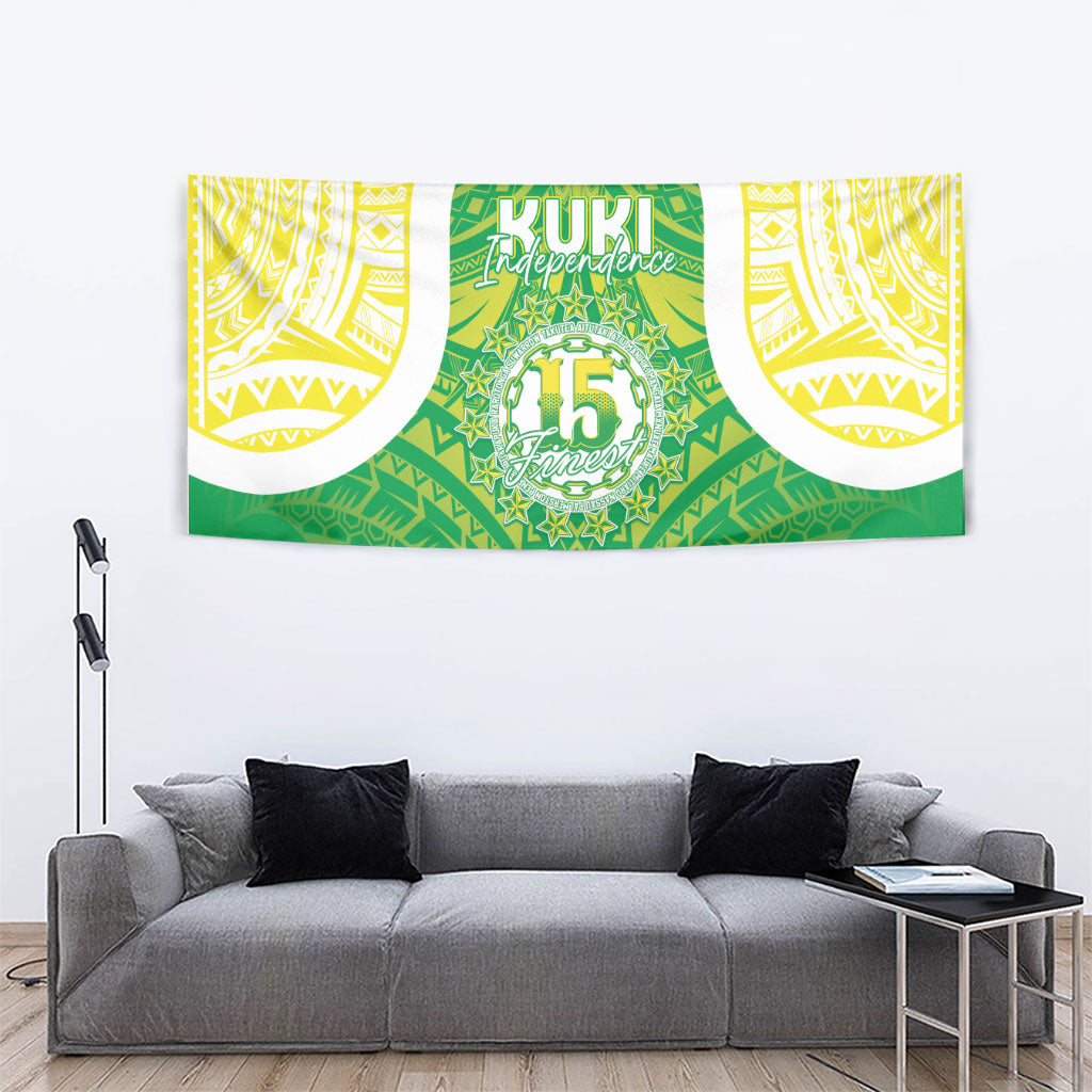 Kuki Independence 2026 Tapestry Cook Islands 15 Finest Green Version