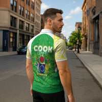 Kuki Independence 2026 Zipper Polo Shirt Cook Islands 15 Finest Green Version