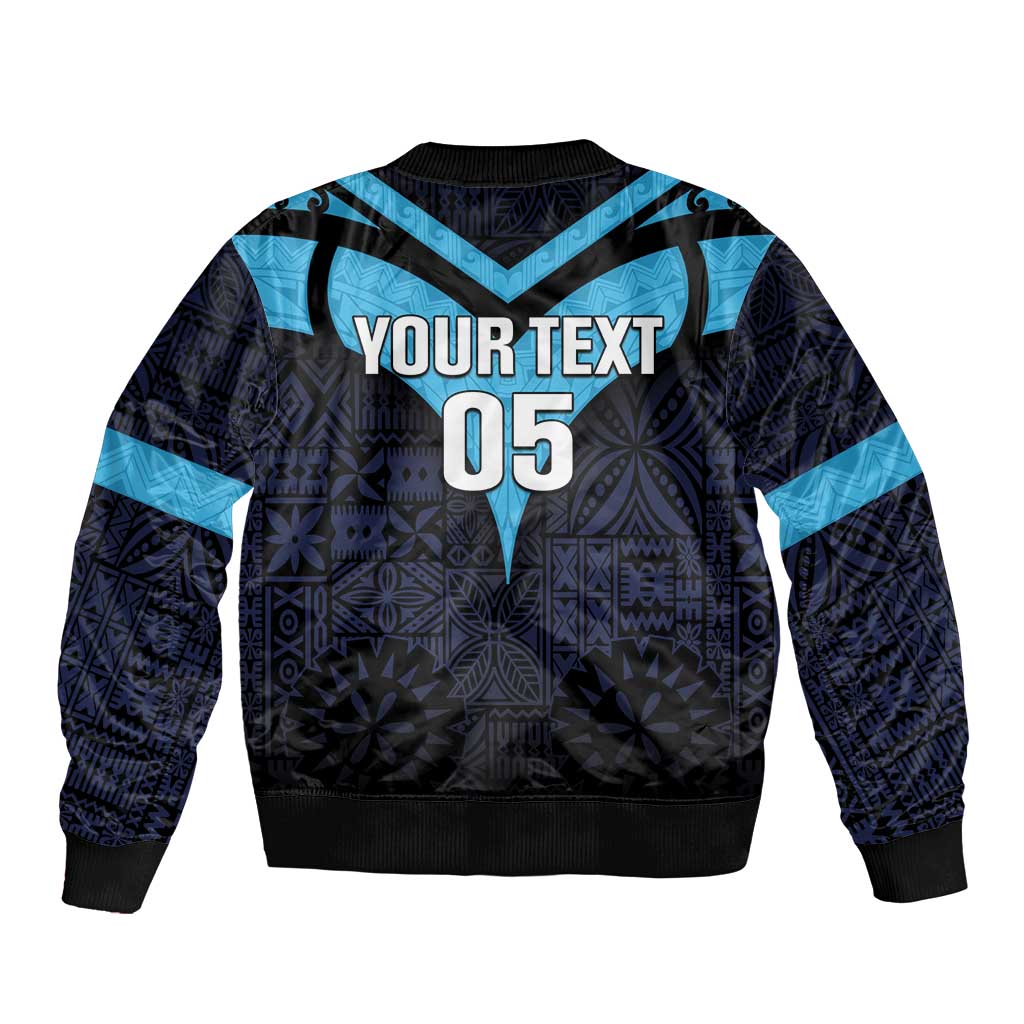 Custom Fiji Kaiviti Rugby Bomber Jacket Fiji Tapa Pattern LT05 - Polynesian Pride