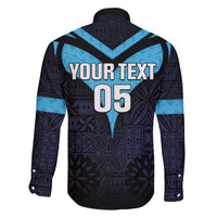 Custom Fiji Kaiviti Rugby Family Matching Long Sleeve Bodycon Dress and Hawaiian Shirt Fiji Tapa Pattern LT05 - Polynesian Pride