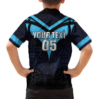 Custom Fiji Kaiviti Rugby Family Matching Puletasi and Hawaiian Shirt Fiji Tapa Pattern LT05 - Polynesian Pride