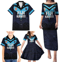 Custom Fiji Kaiviti Rugby Family Matching Puletasi and Hawaiian Shirt Fiji Tapa Pattern LT05 - Polynesian Pride
